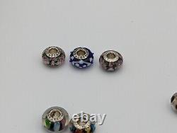 Pandora Sterling Silver Murano Glass Charm Lot Of 47