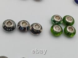 Pandora Sterling Silver Murano Glass Charm Lot Of 47