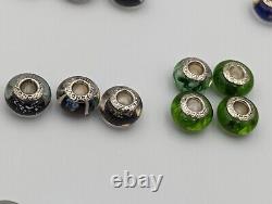 Pandora Sterling Silver Murano Glass Charm Lot Of 47