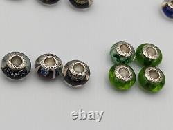 Pandora Sterling Silver Murano Glass Charm Lot Of 47