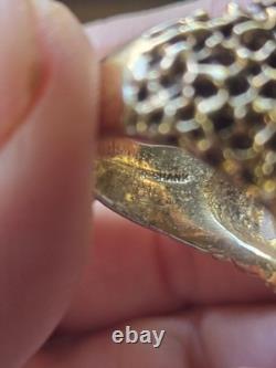 Panetta Vintage Sterling Silver Shank Rhinestone Glass Cocktail Ring Size 7.5