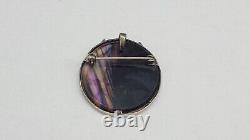 Pat Cheney Sterling Silver Iridescent Glass Brooch Pendant
