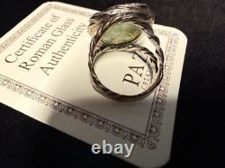 Paz Creations 925 Israel Ancient Roman Glass Sterling Silver Ring Sz 8