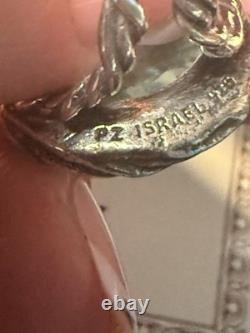 Paz Creations 925 Israel Ancient Roman Glass Sterling Silver Ring Sz 8