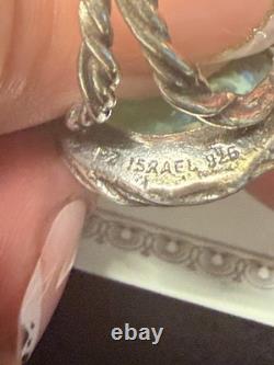 Paz Creations 925 Israel Ancient Roman Glass Sterling Silver Ring Sz 8