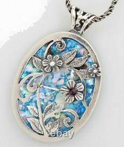 Pendant 925 Sterling Silver Ancient Roman Glass Original Gift