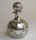 Perfume Bottle Silver Overlay Glass Gorham Sterling Fine Antique