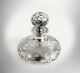 Perfume Bottle With Crystal And Sterling Silver Overlay In Floral Design