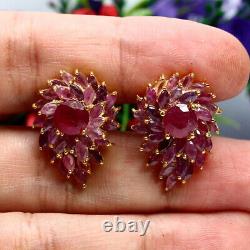 Pink Red Ruby Earrigns 925 Sterling Silver 14k Gold Plated