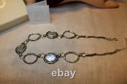 QVC Roman glass co. STERLING SILVER Signed NECKLACE WITH PAPERS