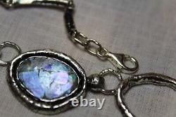 QVC Roman glass co. STERLING SILVER Signed NECKLACE WITH PAPERS