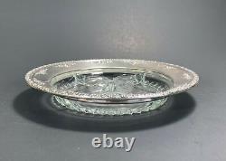 RARE ANTIQUE Robert Wallace & Sons Sterling Silver & Crystal Glass Relish Dish