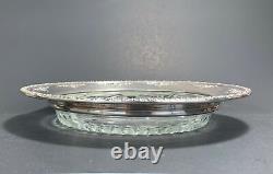 RARE ANTIQUE Robert Wallace & Sons Sterling Silver & Crystal Glass Relish Dish