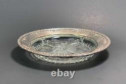 RARE ANTIQUE Robert Wallace & Sons Sterling Silver & Crystal Glass Relish Dish