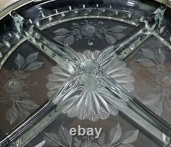 RARE ANTIQUE Robert Wallace & Sons Sterling Silver & Crystal Glass Relish Dish