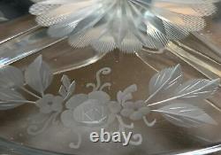 RARE ANTIQUE Robert Wallace & Sons Sterling Silver & Crystal Glass Relish Dish