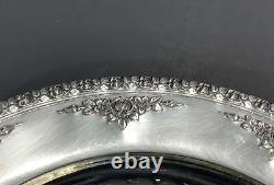 RARE ANTIQUE Robert Wallace & Sons Sterling Silver & Crystal Glass Relish Dish