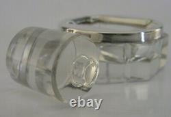 RARE ENGLISH SOLID STERLING SILVER GLASS STAMP ROLLER 1911 ANTIQUE 104g