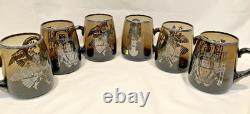 RARE VICKYs Smokey Glass Sterling Silver Overlay Mug Made in Peru 1940s