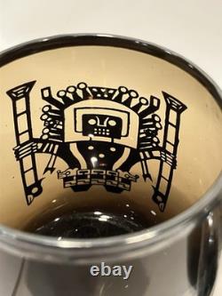 RARE VICKYs Smokey Glass Sterling Silver Overlay Mug Made in Peru 1940s