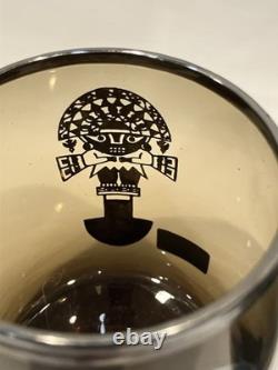 RARE VICKYs Smokey Glass Sterling Silver Overlay Mug Made in Peru 1940s