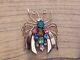 Rare Vintage Coro Sterling Silver Vermeil Figural Winged Bug Brooch Rhinestones