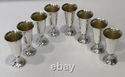RARE Vintage Tiffany & Co. Sterling Silver. 925 Cordial Cups Shot Glass Set of 8