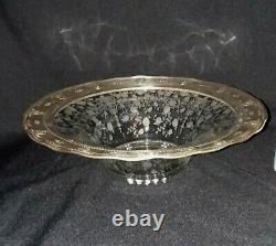 RARE! Wallace Sterling Silver & Cambridge Glass Rose Point 13 Centerpiece Bowl