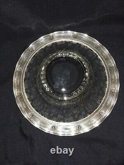 RARE! Wallace Sterling Silver & Cambridge Glass Rose Point 13 Centerpiece Bowl