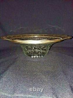 RARE! Wallace Sterling Silver & Cambridge Glass Rose Point 13 Centerpiece Bowl