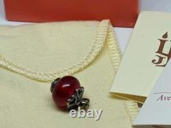 RETIRED James Avery Sterling Silver Heart Red Glass Finial Charm Box Bag Inserts