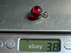RETIRED James Avery Sterling Silver Heart Red Glass Finial Charm Box Bag Inserts