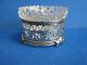 Round Cut Glass Open Salt Cellar In Sterling Silver Perforated Holder, C1910