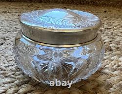 R. Blackington Sterling Silver ABP Cut Glass Jar Large
