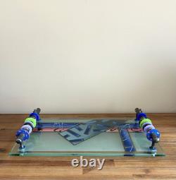 Rare 1990 Mardi Jo Cohen Joan Irving Memphis Sterling Silver Glass Serving Tray