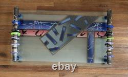 Rare 1990 Mardi Jo Cohen Joan Irving Memphis Sterling Silver Glass Serving Tray