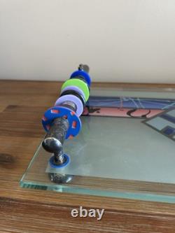 Rare 1990 Mardi Jo Cohen Joan Irving Memphis Sterling Silver Glass Serving Tray