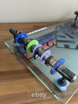 Rare 1990 Mardi Jo Cohen Joan Irving Memphis Sterling Silver Glass Serving Tray