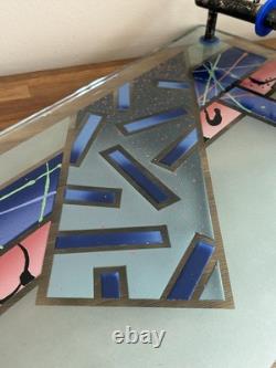 Rare 1990 Mardi Jo Cohen Joan Irving Memphis Sterling Silver Glass Serving Tray