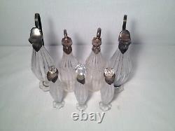 Rare Antique English Silver Plate Sterling Silver Cut Glass Caster Set 1793-1813
