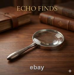 Rare Antique Sterling Silver Magnifying Glass Monogrammed Tjb