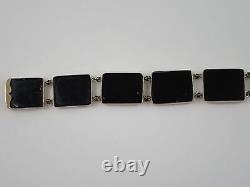 Rare Antique Victorian 1850 Micro Mosaic Floral French Silver Bracelet, 39.8g