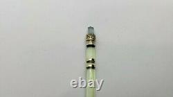 Rare Antique Vintage Glass & Sterling Silver Dip Pen with Tiny Sapphire Stone