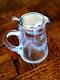 Rare! Edwardian Hawkes Co. Etched Glass & Sterling Silver Syrup Pitcher/creamer