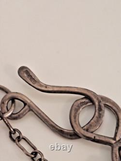 Rare Estate Find Sterling Silver Art Glass Chain Necklace