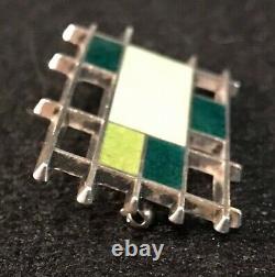 Rare GEORG JENSEN & BENTE BONNE ENAMEL STERLING SILVER PIN MID CENTURY Jewelry