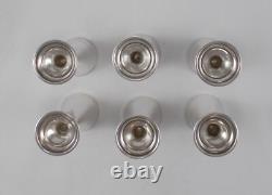 Rare Set 6 Elegant Liqueur Glasses in 925 Sterling Silver USA circa 1930