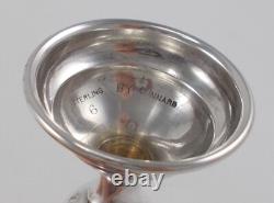 Rare Set 6 Elegant Liqueur Glasses in 925 Sterling Silver USA circa 1930