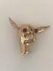 Rare Signed Bates And Bacon 1945 Sterling Gold Vermeil Fawn Head Brooch 925