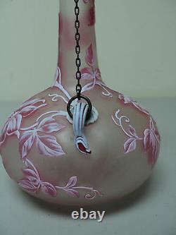 Rare THOMAS WEBB Cameo Art Glass Decanter, GORHAM Sterling Silver, c. 1890